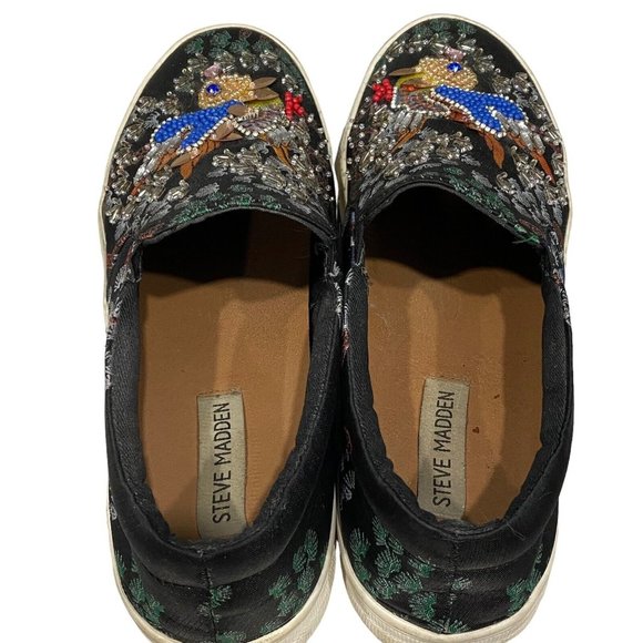 Steven Madden Exquisite Bluebird Of Joy Happiness Prosperity Black Flats 10M - Picture 6 of 11